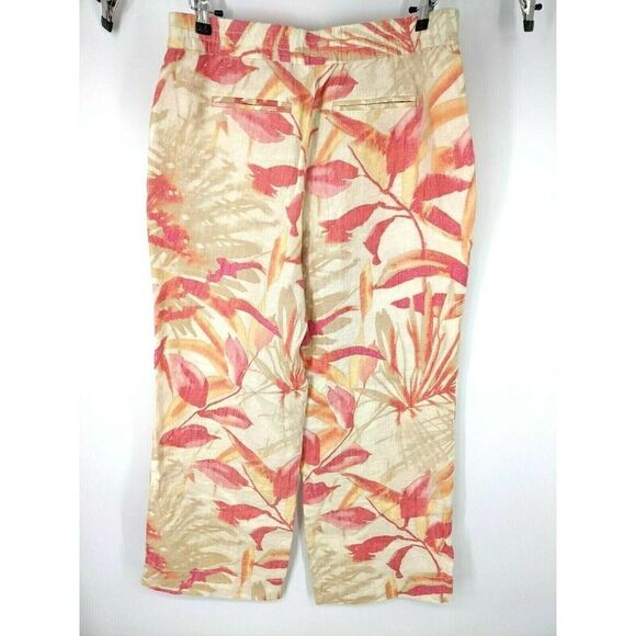 Chico's Tropical 100% Linen Pants Havana Shores Wide leg Multicolor - Picture 2 of 12